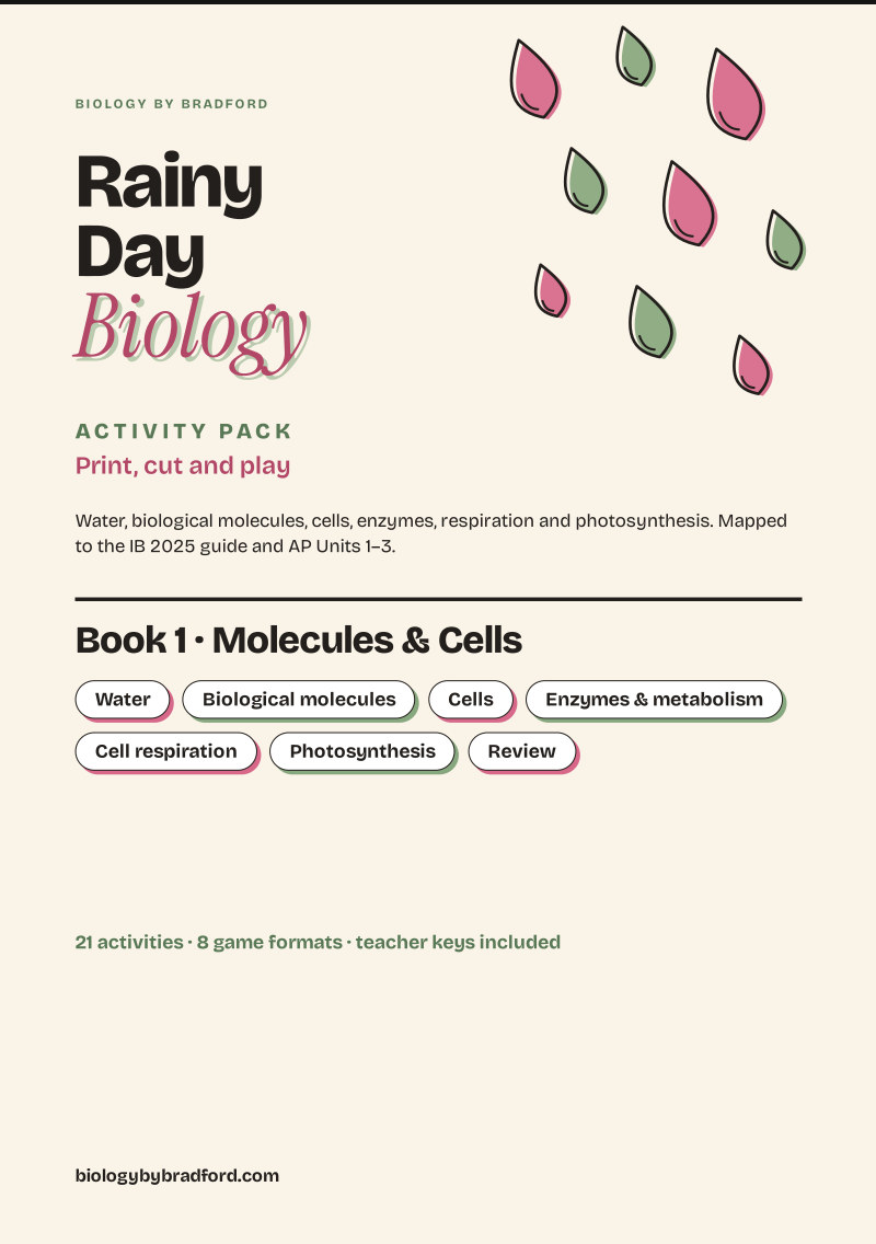 Cover of Rainy Day Biology, Book 1: Molecules and Cells