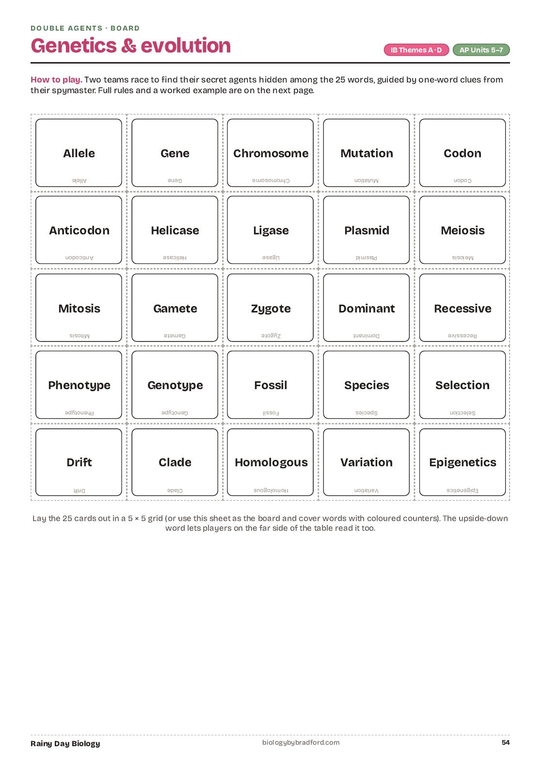 Banned Words: diversity of organisms cards